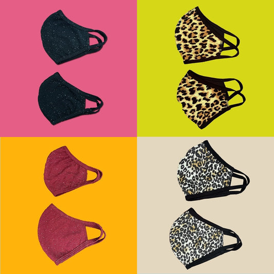 Pack of 50 Fashion animal leopard washable reusable fabric face mask